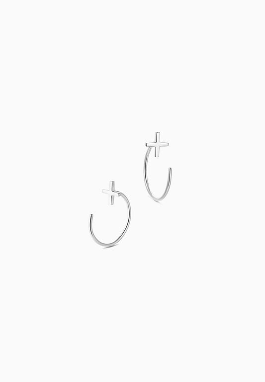 cross | クロス | Pierced earrings | Sterling Silver | Small