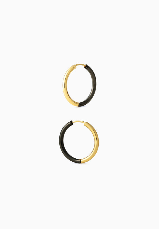ECLIPSE | エクリプス｜Pierced Earrings｜K18YG,Black Rhodium PL.｜Φ2.0mm x 20mm