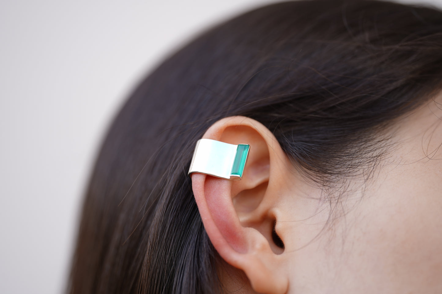 Aides auditives minéral | Aides auditives Mineraire | Cuff d'oreille | SV | Agate verte